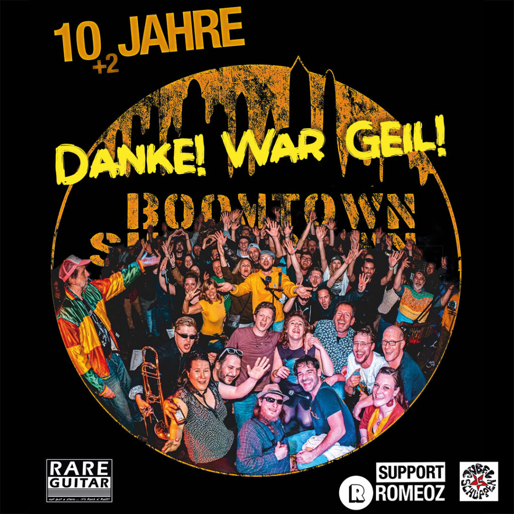 Plakatmotiv von Boomtown mit Fans, die beim Konzert am Start waren